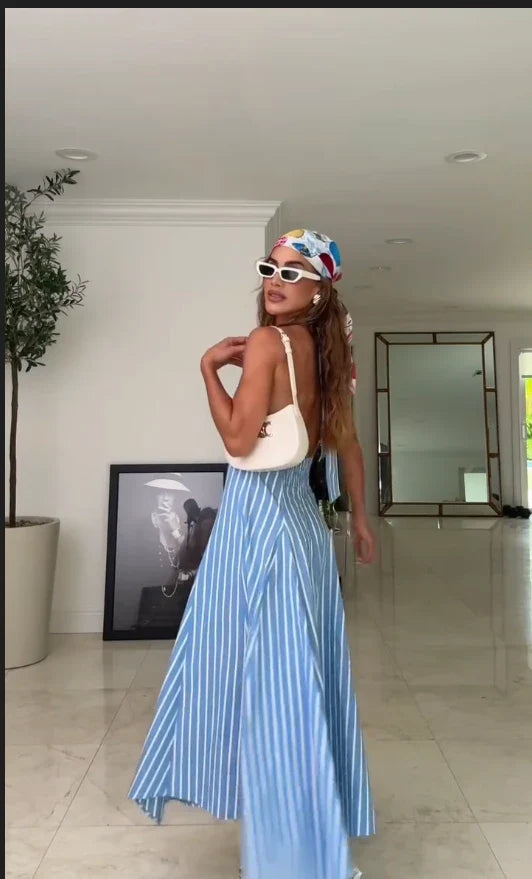 Robe longue bleue
