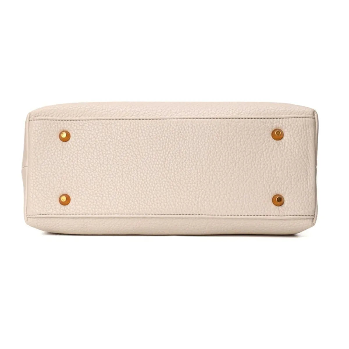 Bolsa Tote Floater Bege Alça Dupla Couro Legítimo