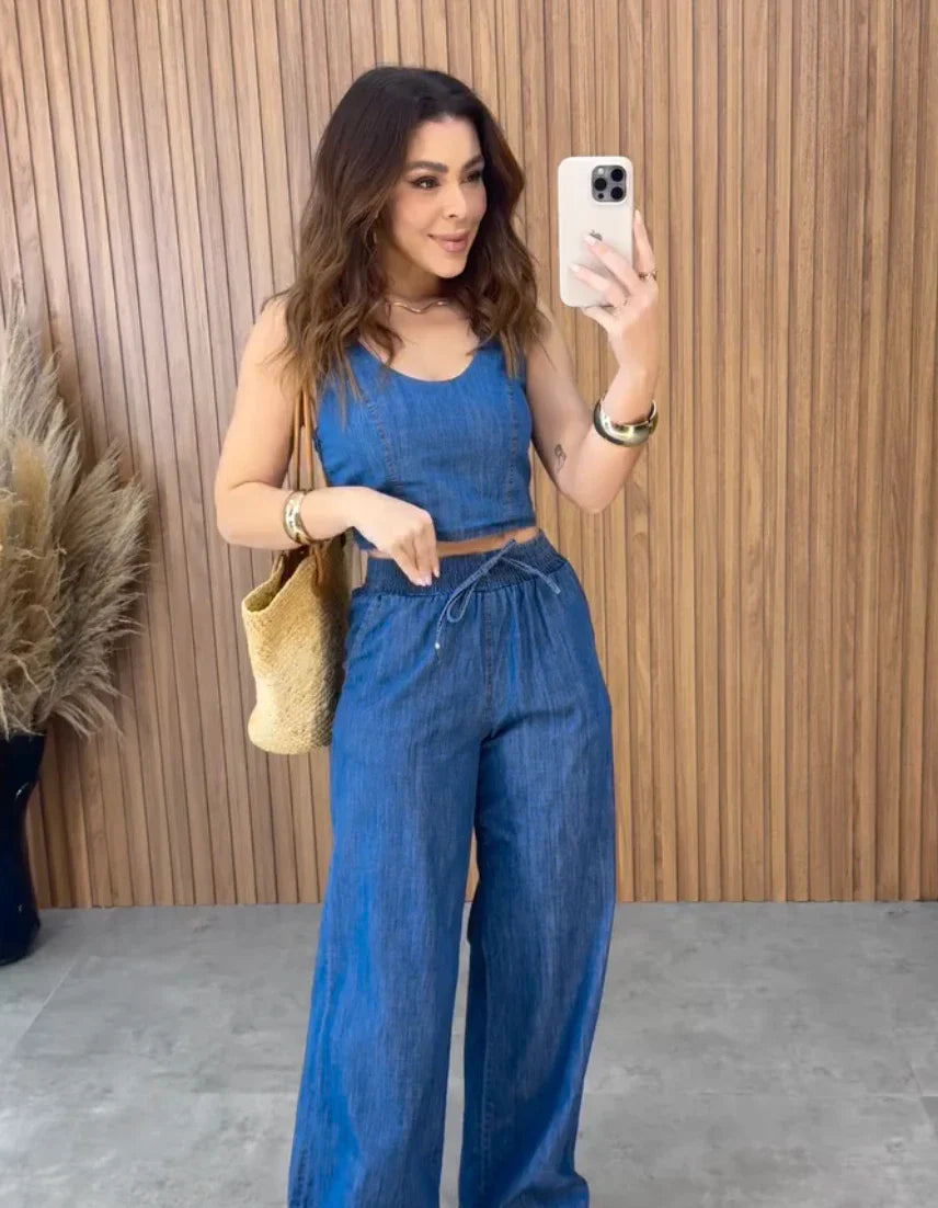 Conjunto Pantalona Blusa + Calça