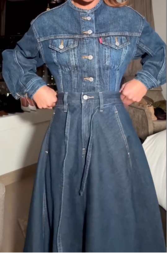 Robe Midi Jeans Utilitaire Chic