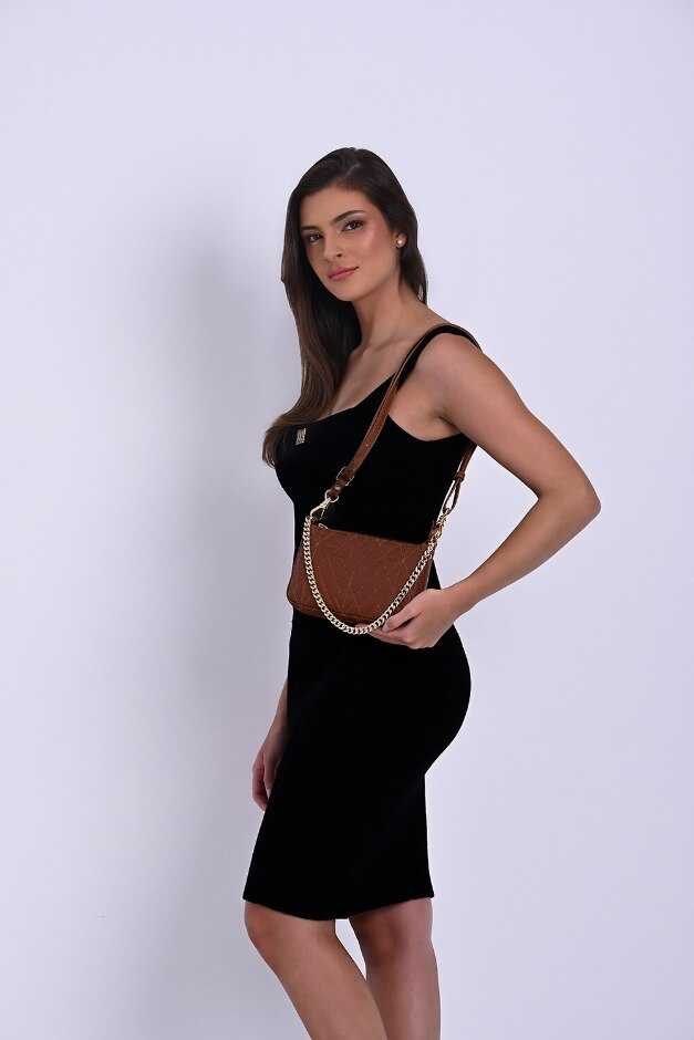 Sac Caramelo Alana Couro Legítimo