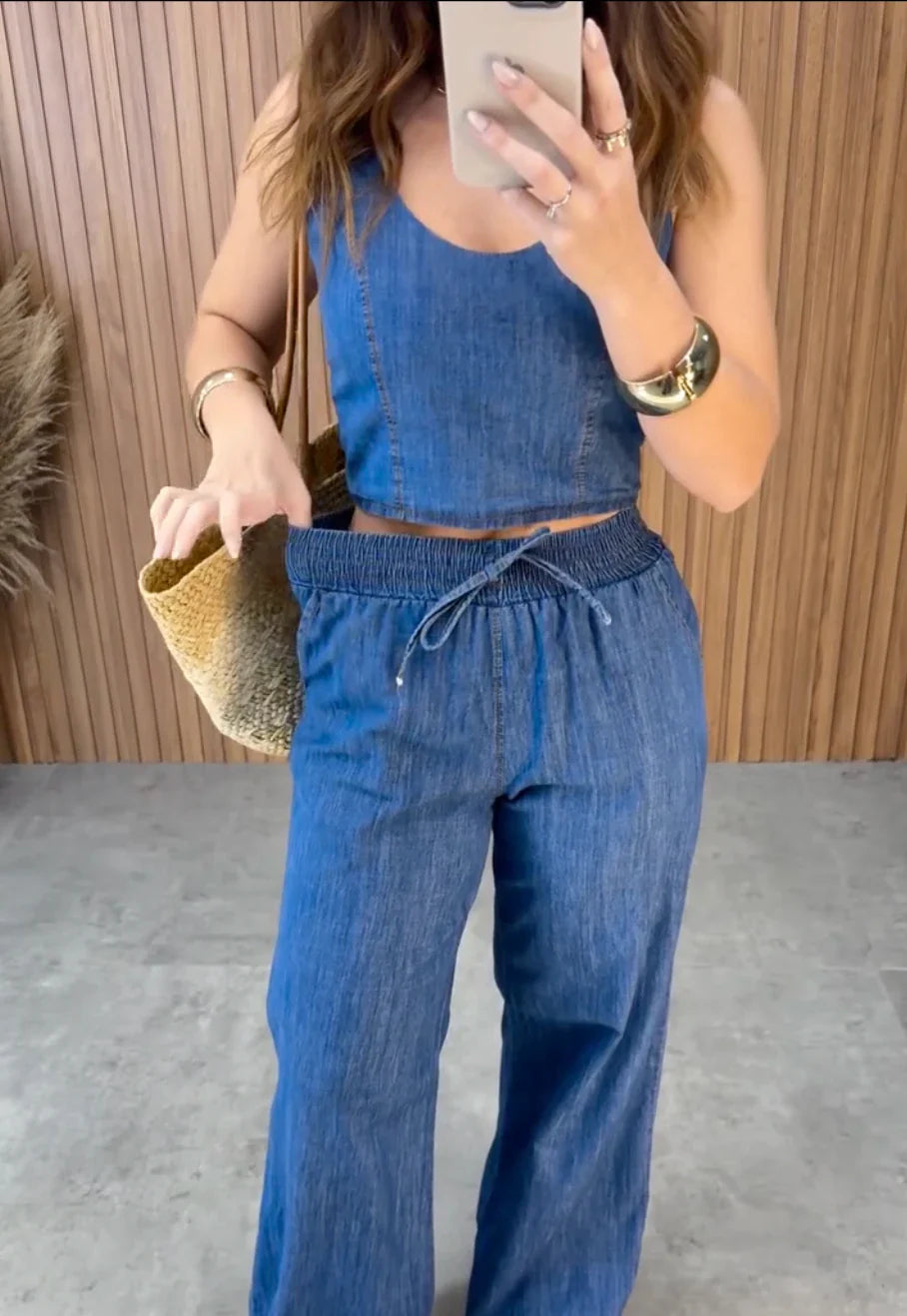 Conjunto Pantalona Blusa + Calça