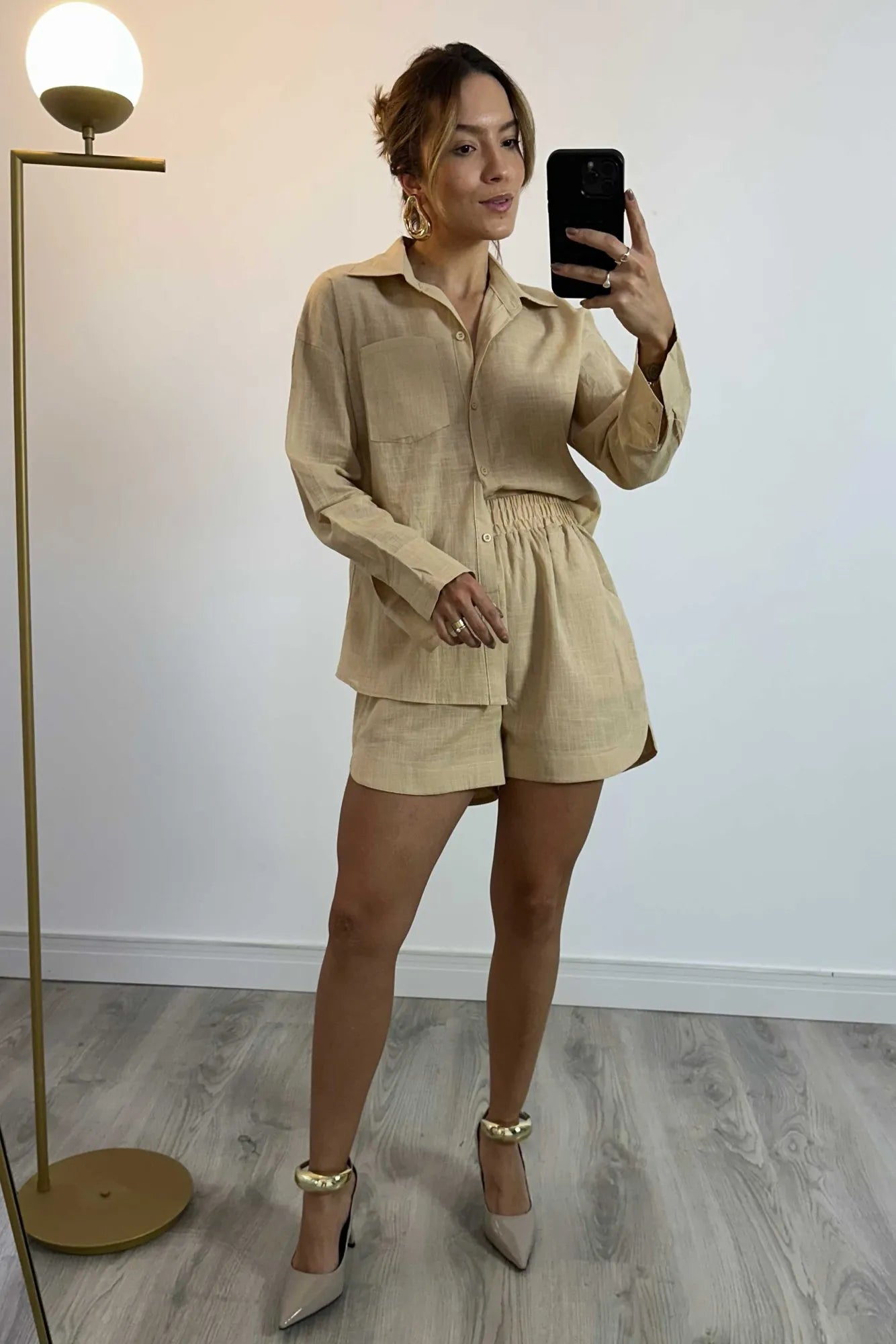 Ensemble féminin Max Camisa et Short en Linho