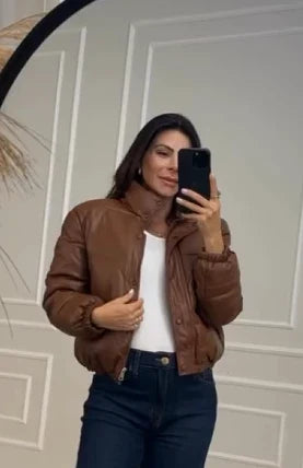 Veste matelassée en cuir Laíse