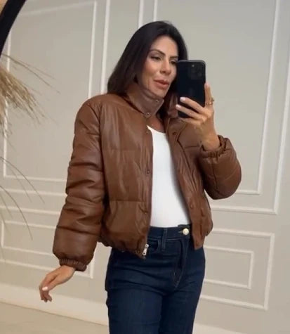 Veste matelassée en cuir Laíse