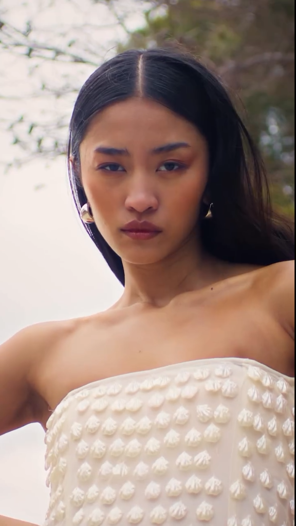 Top Tomara-que-Caia Texturizado em Tule Bordado – Blanc Cassé