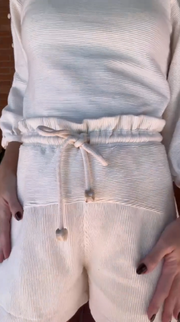 Conjunto Feminino chez Malha Canelada