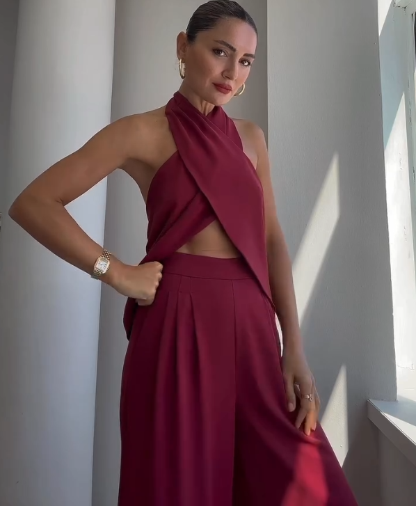 🍷 Conjunto Diva Bordeaux – Sofisticação em Movimento 🍷