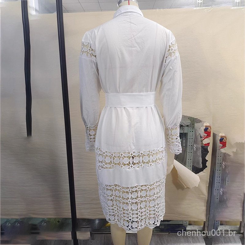 Robe Courte Broderie Blanche