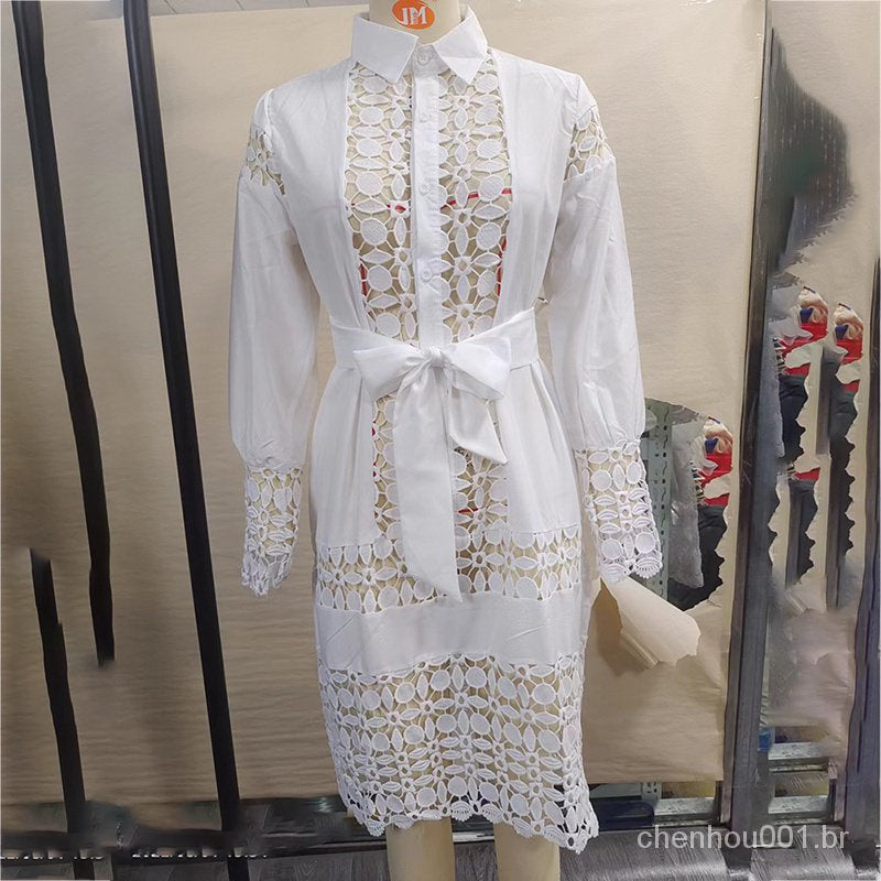 Robe Courte Broderie Blanche