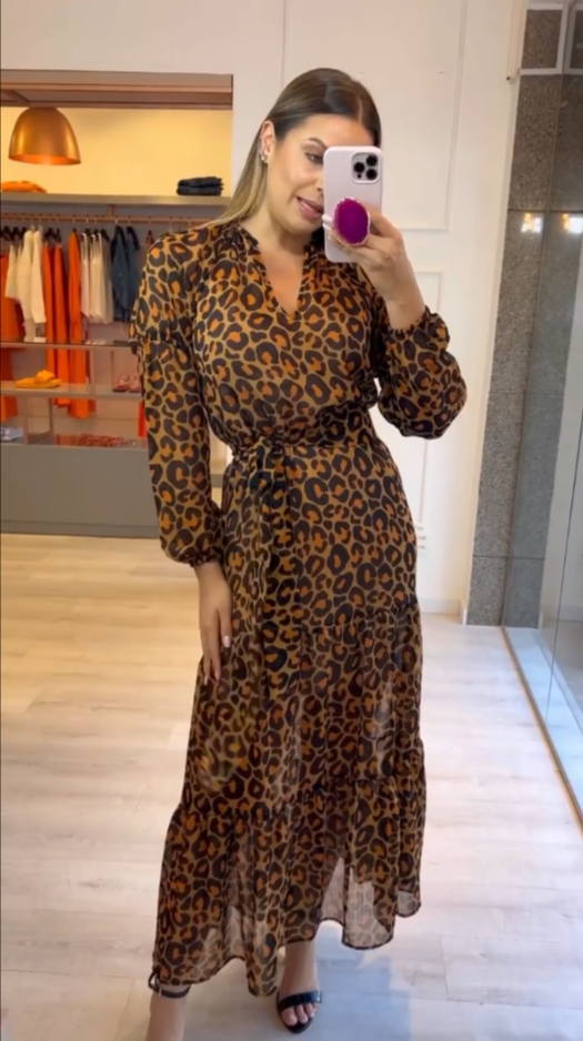 Robe Helena à imprimé animal