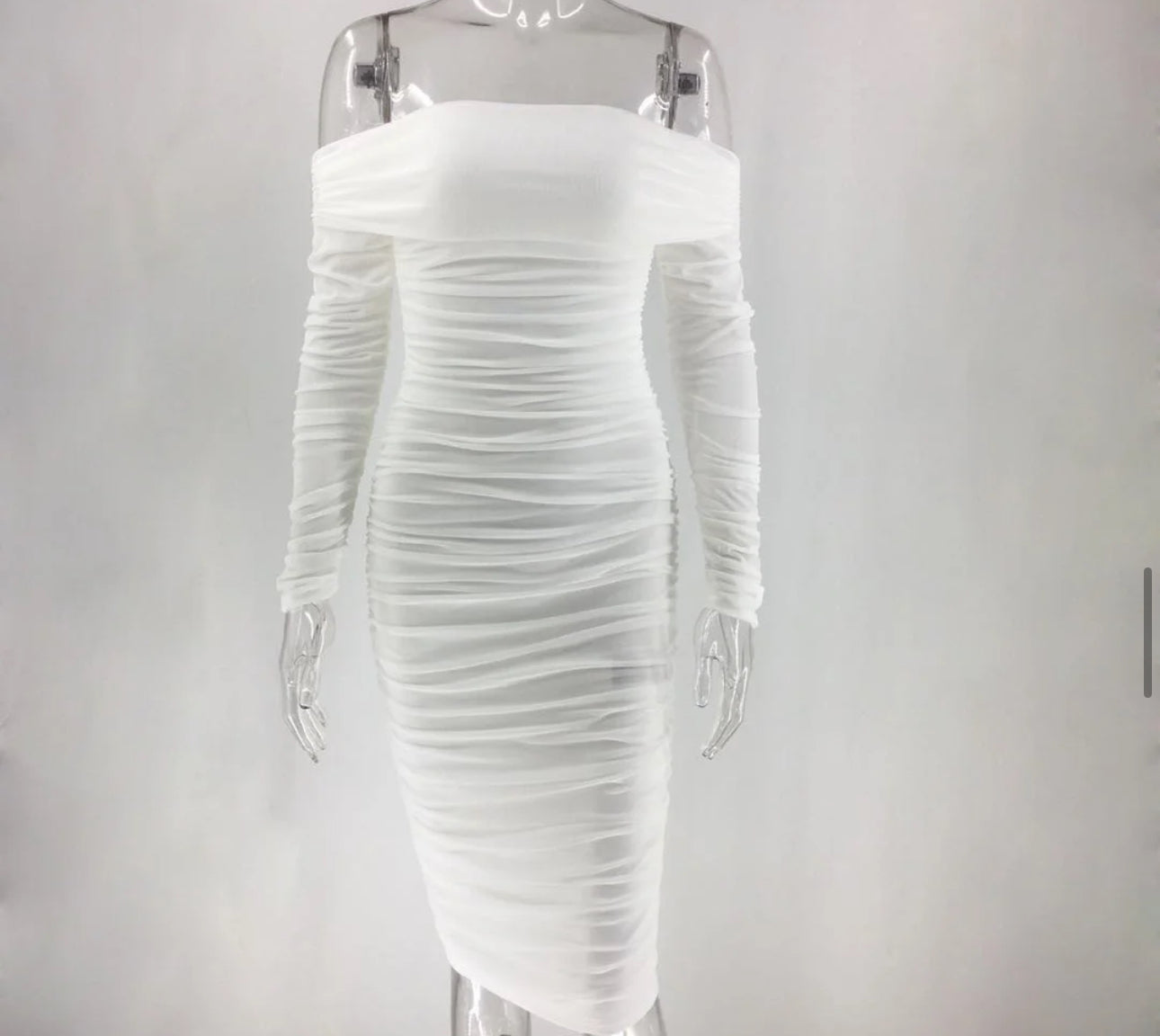Robe Midi Transparente Ombro à Ombro Cobry 