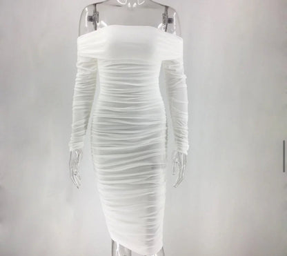 Robe Midi Transparente Ombro à Ombro Cobry 
