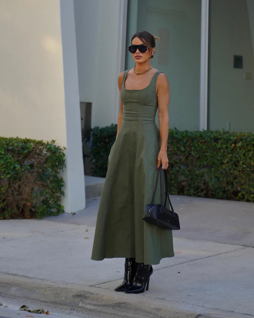 Robe Midi Giulia Com Pesponto 