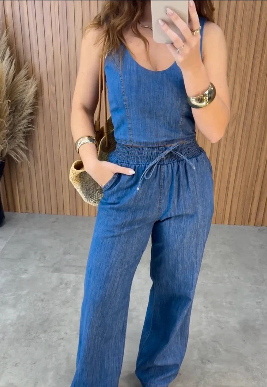 Conjunto Pantalona Blusa + Calça 