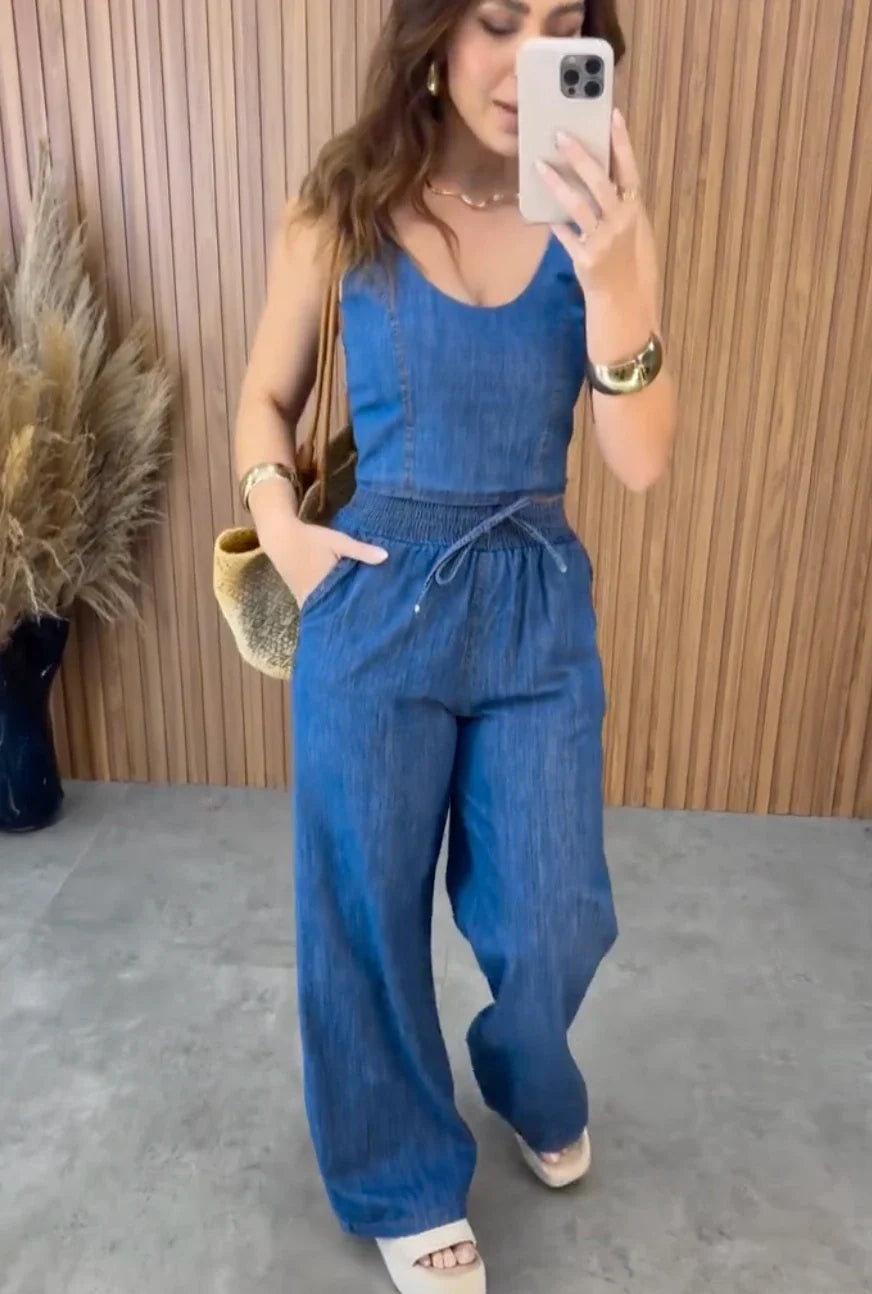 Conjunto Pantalona Blusa + Calça 