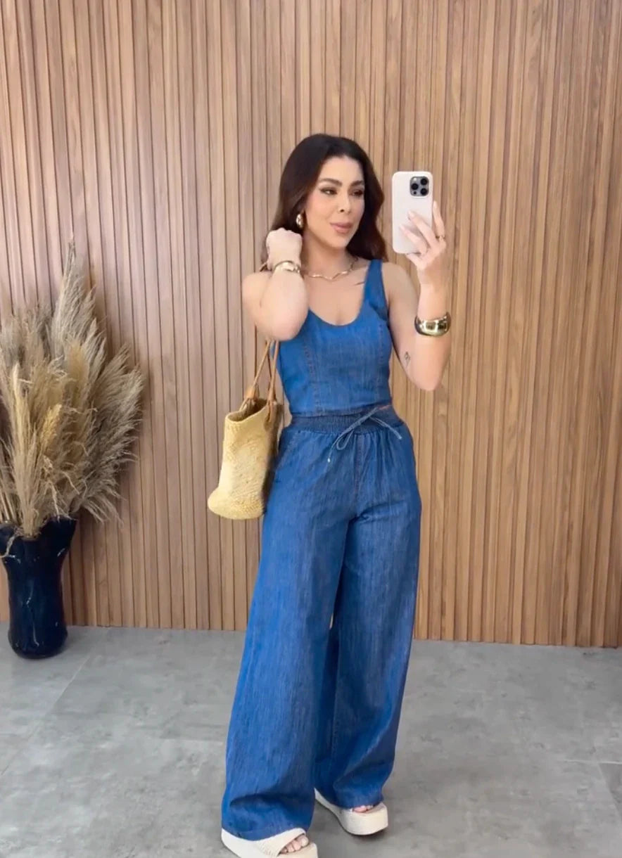 Conjunto Pantalona Blusa + Calça 