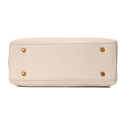 Bolsa Tote Floater Bege Alça Dupla Couro Legítimo