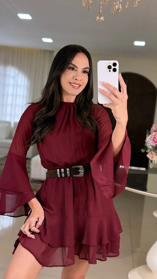 Robe Romance Marsala Leveza, Movimento et Sofisticação 