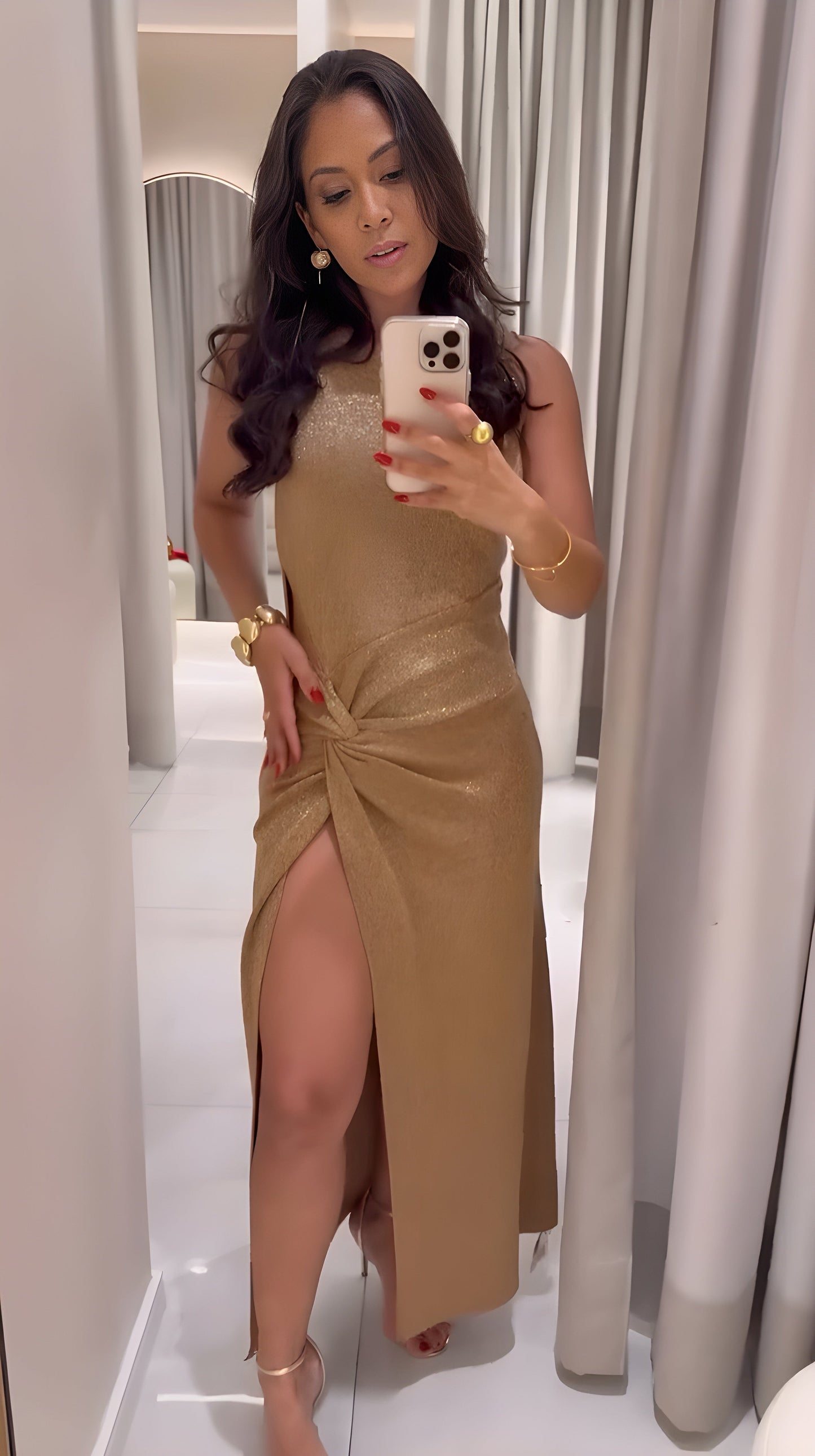 Robe dorée Fenda Luxo 