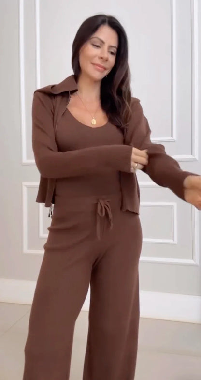 Conjunto Hellen - Blusa, Casaco et Calça 