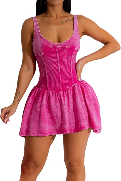Robe de Alças Curto avec Babados
