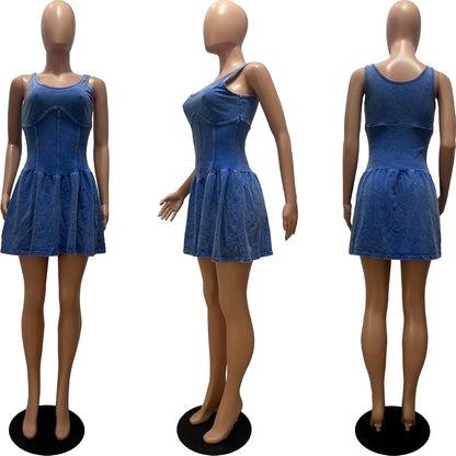 Robe de Alças Curto avec Babados