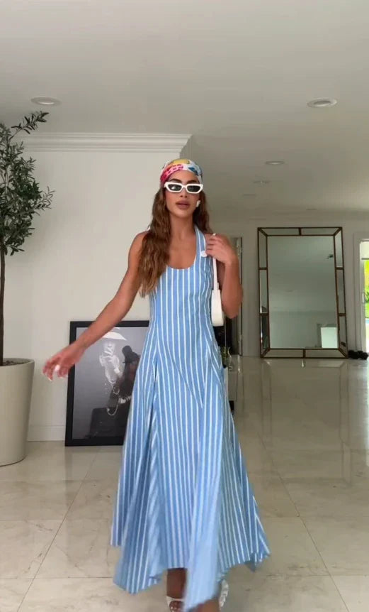 Robe longue bleue 