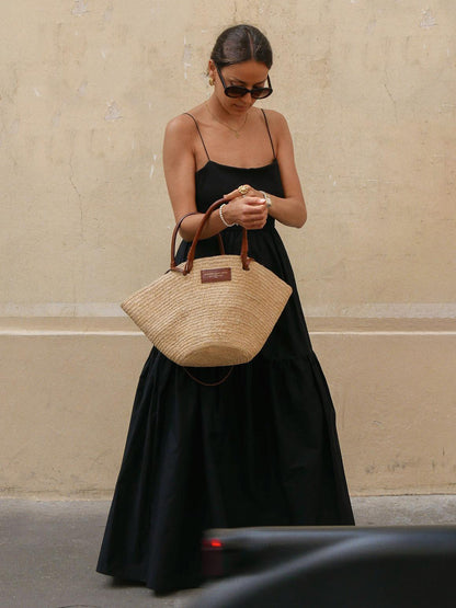 Robe Longo Liso avec Costas Nuas 