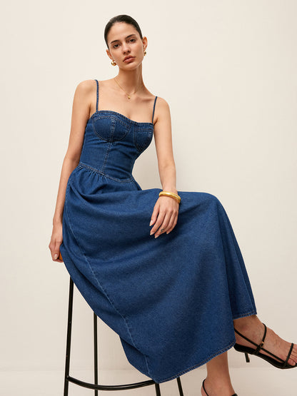 Robe Jeans avec Gola Coração 