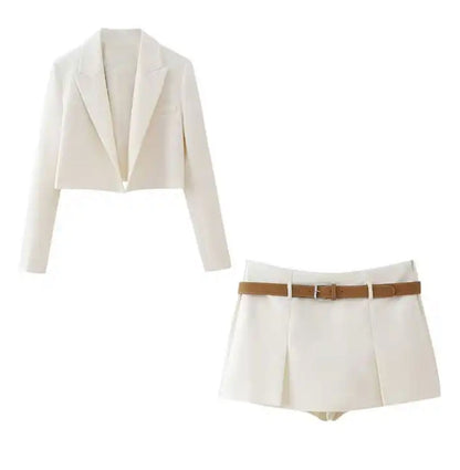 Ensemble Blazer et Saia Tulipe Off White 