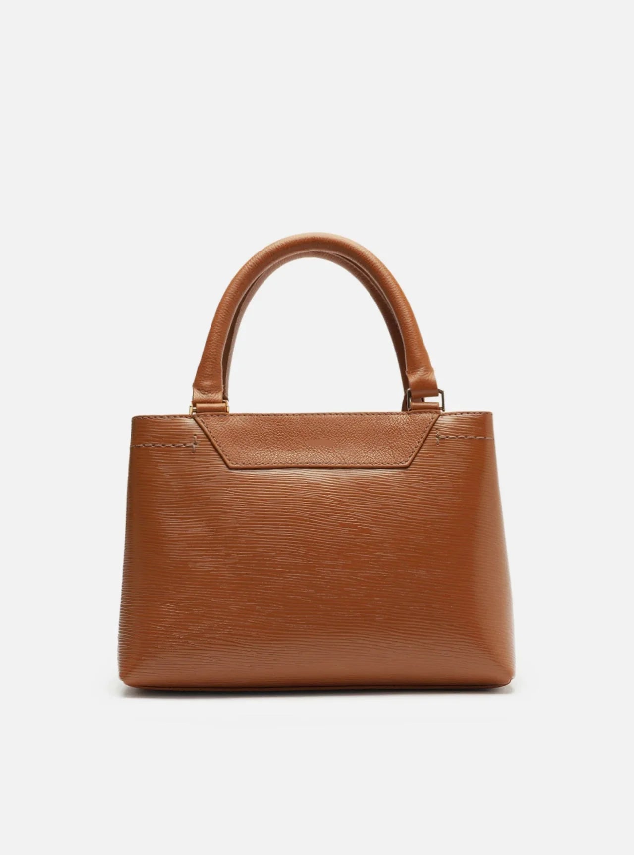 Bolsa Tote Marrom Couro Legítimo Textura