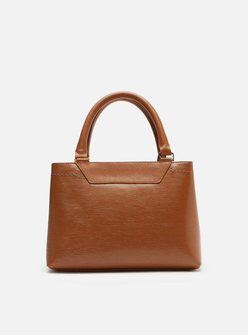 Bolsa Tote Marrom Couro Legítimo Textura