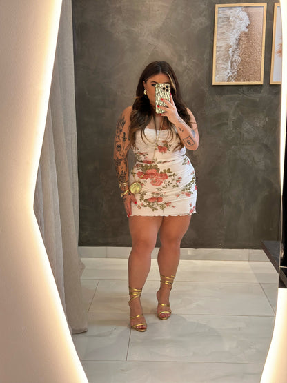 Robe Florale Alça Fina Mollye - Estilo Romântico e Feminino 