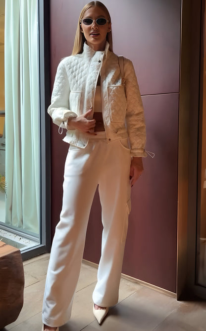 Jaqueta Matelassê Off-White avec Bolsos Frontais