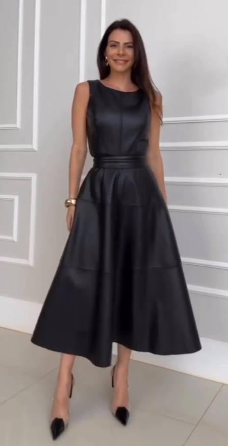 Robe Midi Dominique Couro Eco