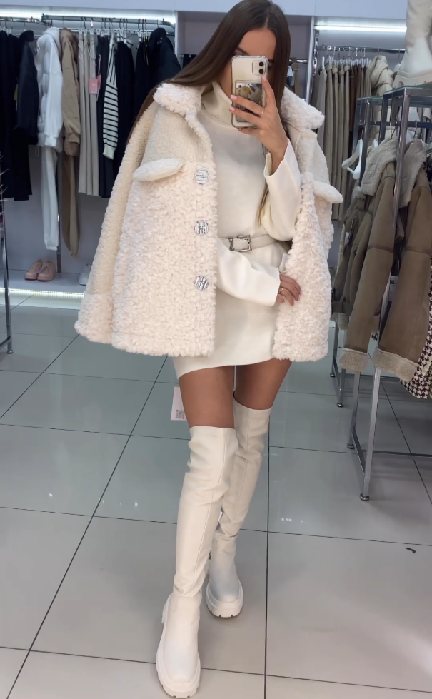 Sobretudo Feminino Karina – Teddy Off White 