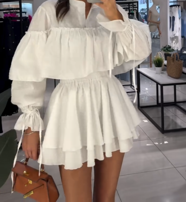 Ensemble Yelena Saia et Cropped Off-White 