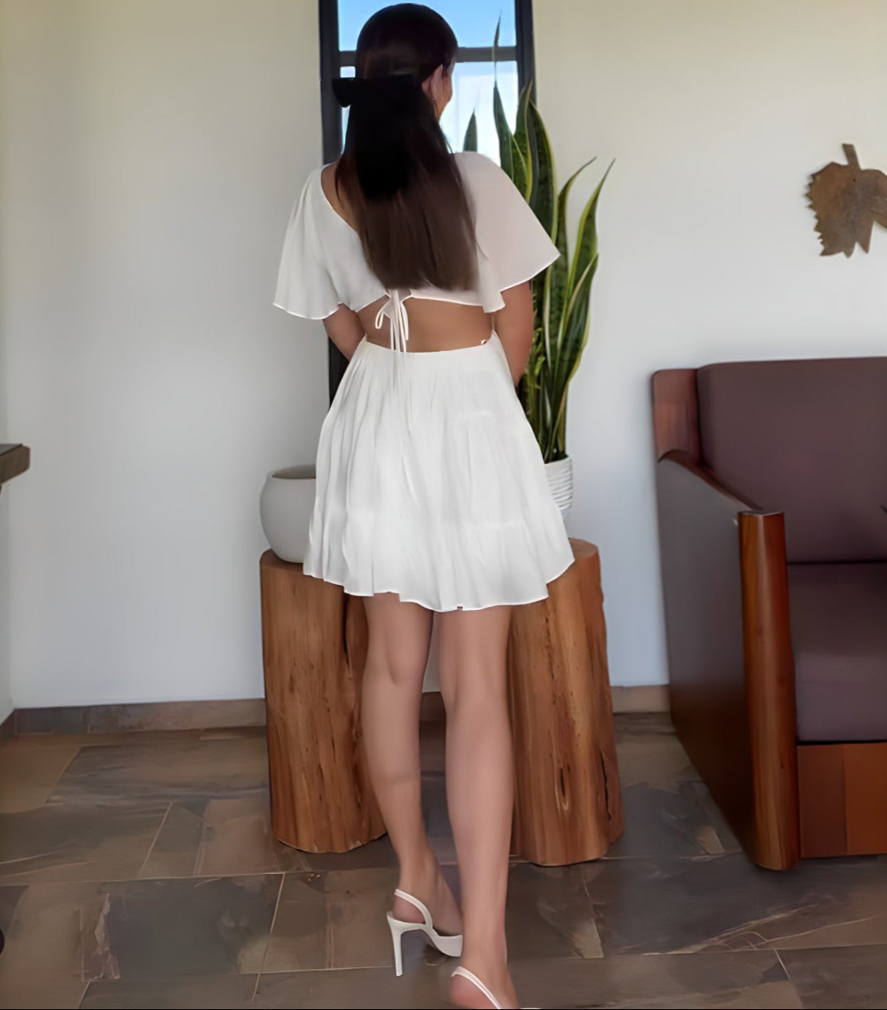 Robe Clara – Curto em Algodão com Amarração Frontal 