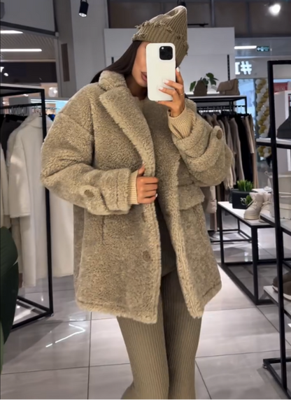 Manteau en peluche féminin Casaco 