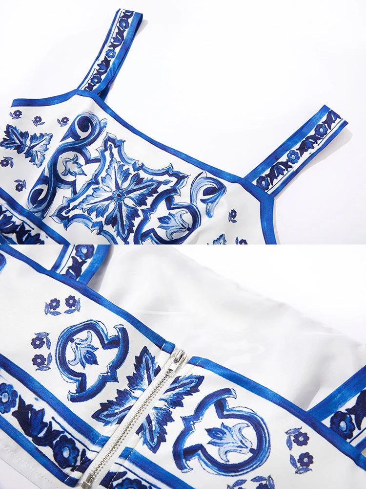 Conjunto Supra - Haut fleuri Estampa + Saia 