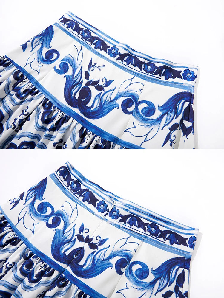 Conjunto Supra - Haut fleuri Estampa + Saia 