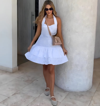 Robe courte d'été blanche 