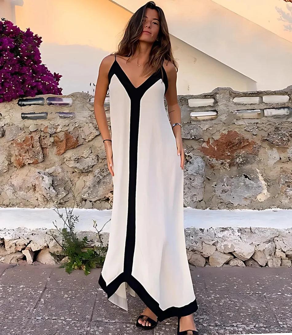 Robe longue élégante Boho avec Alças Finas 