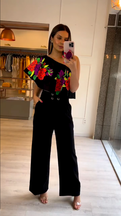 Conjunto Lorena Cropped e Calça Pantalona