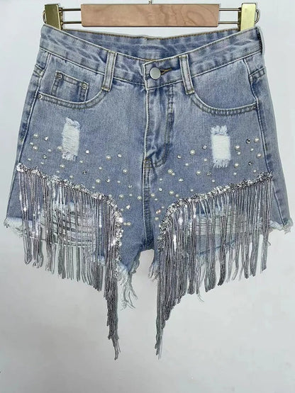 Short Cintura Alta Brilho - Shine 