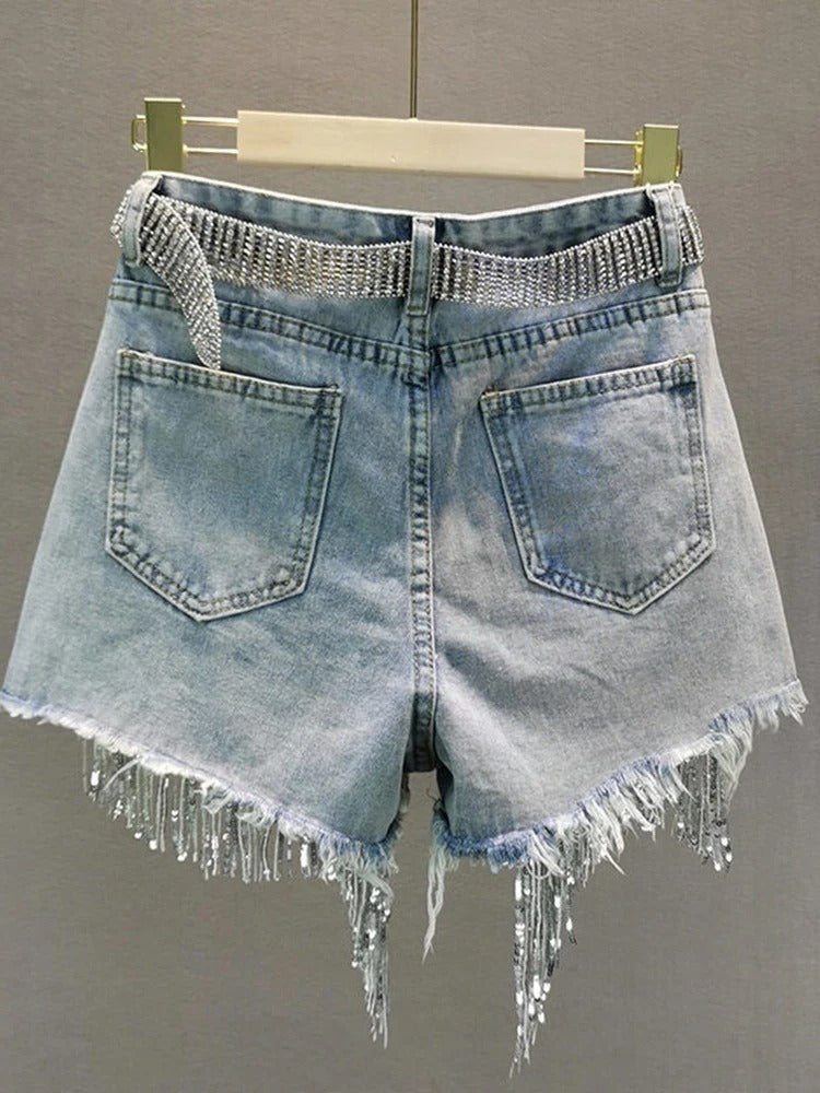 Short Cintura Alta Brilho - Shine 