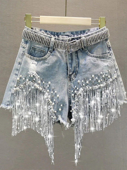 Short Cintura Alta Brilho - Shine 