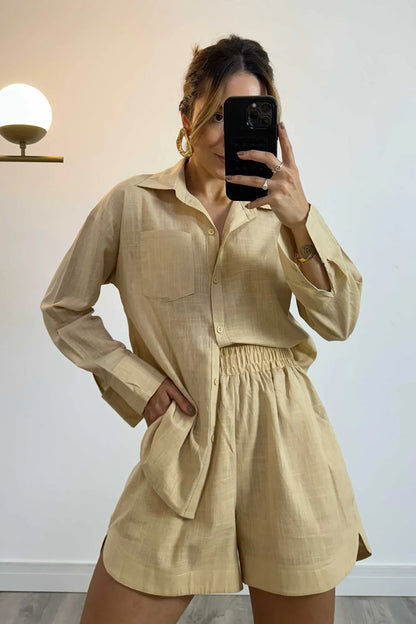 Ensemble féminin Max Camisa et Short en Linho 
