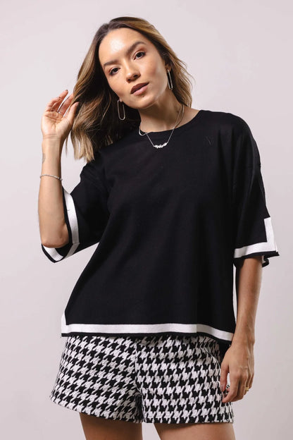 Conjunto Feminino Tricot Modal Blusa Oversize et Calça Wide avec Fenda 